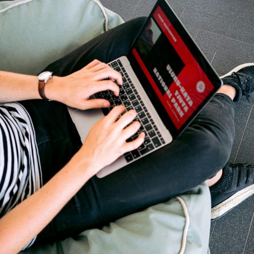 pexels-photo-3153204-3153204 Person working remotely on a laptop while sitting comfortably on a beanbag chair indoors.